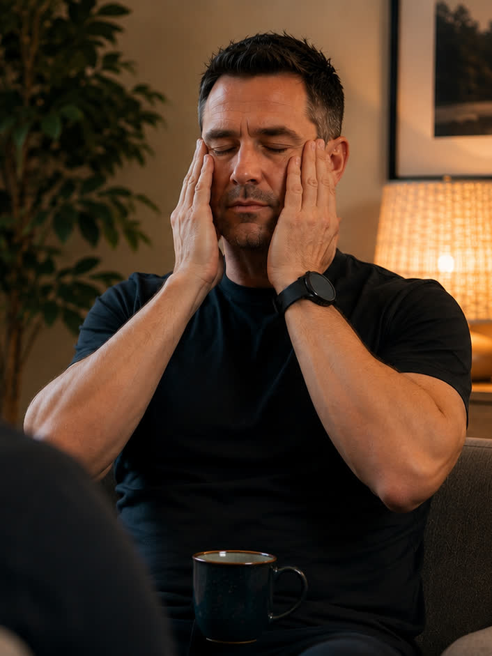 A person practising the technique for themselves