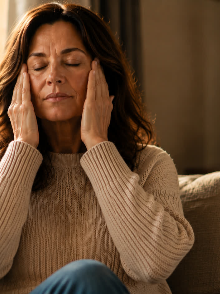 A person practising the technique for themselves